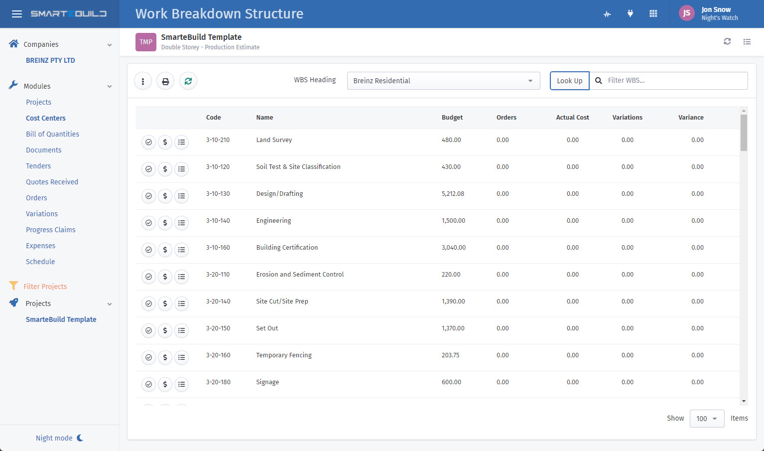 SmarteBuild Estimating BOQ